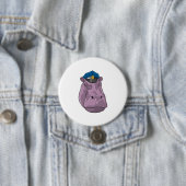 Hippo als politieagent ronde button 7,6 cm (In situ)