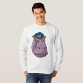 Hippo als politieagent t-shirt (Voorkant volledig)