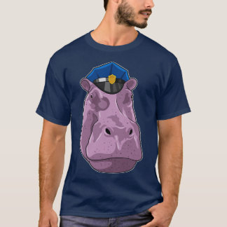 Hippo als politieagent t-shirt
