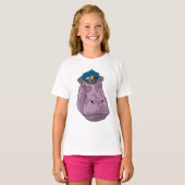 Hippo als politieagent t-shirt (Voorkant volledig)