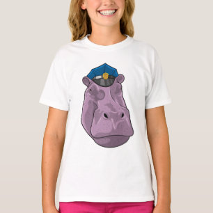 Hippo als politieagent t-shirt