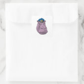 Hippo als politieagent vierkante sticker (Tas)