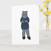 Hippo als secretaris voor notebooks en pen kaart (Gele Bloem)