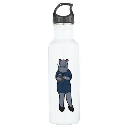 Hippo als secretaris voor notebooks en pen waterfles (Voorkant)