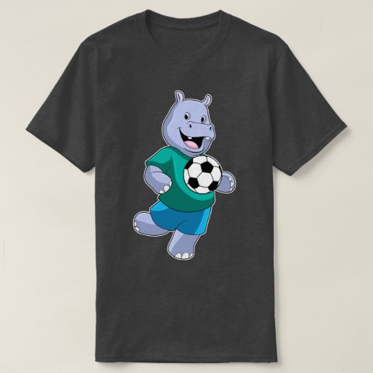 Hippo als speler met Voetbal T-shirt (Design voorkant)