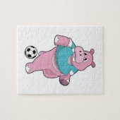Hippo als Voetbal speler met Soccer.PNG Legpuzzel (Horizontaal)