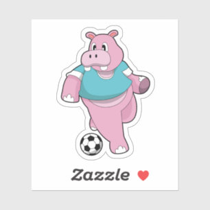 Hippo als Voetbal speler met Soccer.PNG Sticker