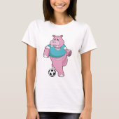 Hippo als Voetbal speler met Soccer.PNG T-shirt (Voorkant)