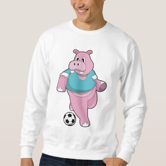Hippo als Voetbal speler met Soccer.PNG Trui (Voorkant)
