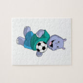 Hippo als voetzoeker met Voetbal Legpuzzel (Horizontaal)