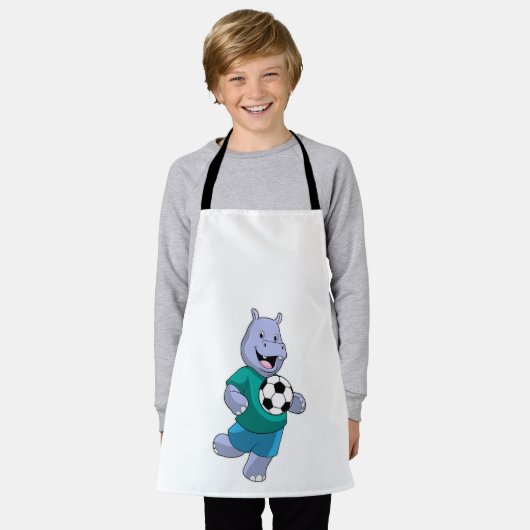 Hippo als voetzoeker met Voetbal Schort (Gedragen)