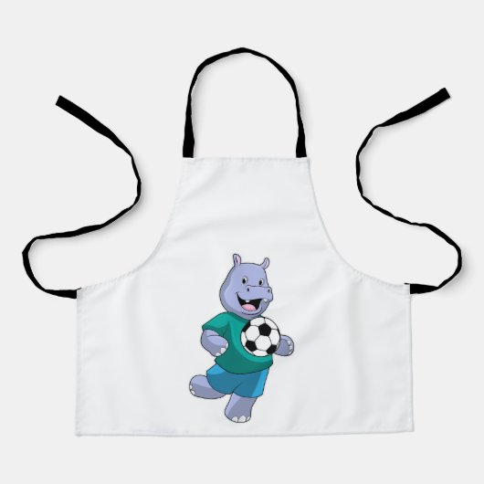 Hippo als voetzoeker met Voetbal Schort (Voorkant)