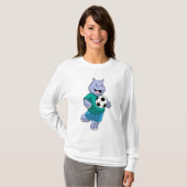 Hippo als voetzoeker met Voetbal T-shirt (Voorkant volledig)