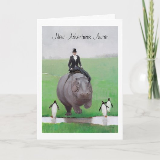 Hippo and Penguins Retication Card Kaart (Voorkant)