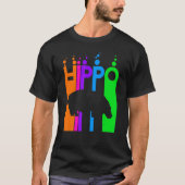 Hippo Animal Rainbow Bubble met Silhouette T-shirt (Voorkant)