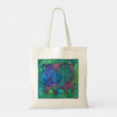 Hippo aquarel illustratie met patroon tote bag (Achterkant)