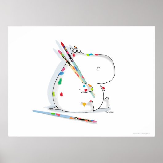 HIPPO ARTIST poster van Sandra Boynton (Voorkant)