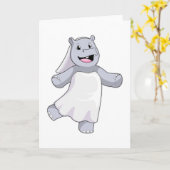 Hippo as Bride with Veil Kaart (Gele Bloem)