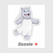Hippo as Bride with Veil Sticker (Vel)