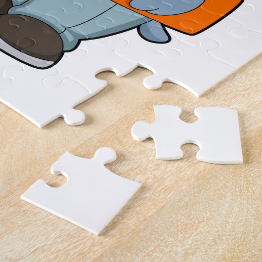 Hippo as Professor with Book Legpuzzel (Zijkant)