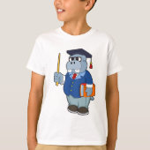 Hippo as Professor with Book T-shirt (Voorkant)