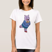 Hippo as Secretary with Notepad T-shirt (Voorkant)