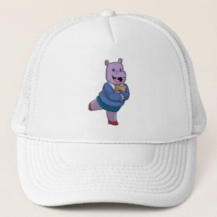 Hippo as Secretary with Notepad Trucker Pet