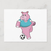 Hippo as Soccer player with Soccer.PNG Briefkaart (Voorkant)