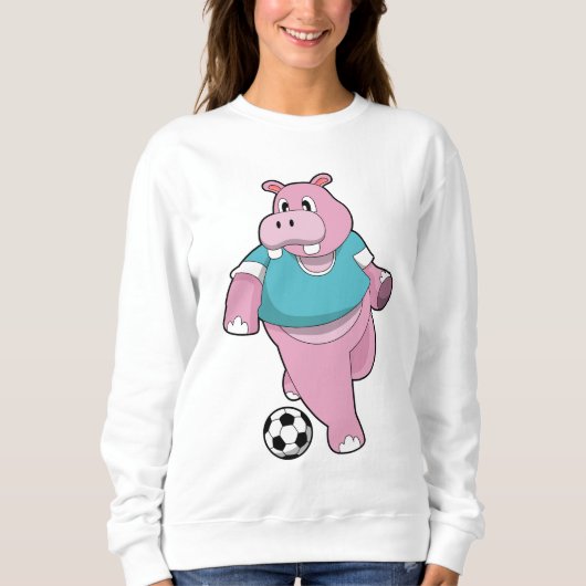 Hippo as Soccer player with Soccer.PNG Trui (Voorkant)