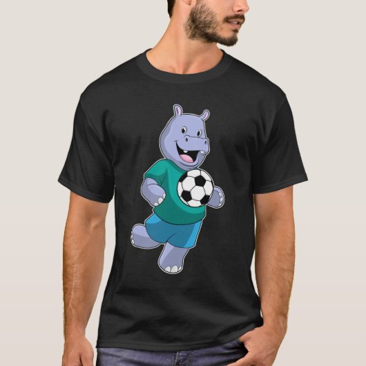 Hippo as Soccer player with Soccer T-shirt (Voorkant)