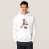 Hippo at Cricket with Cricket bat Hoodie (Voorkant volledig)