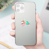 Hippo at Diving with Snorkel Sticker (Telefoon)
