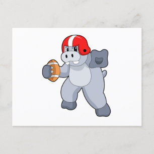 Hippo at Football Sports Briefkaart