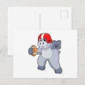 Hippo at Football Sports Briefkaart (Voorkant / Achterkant)