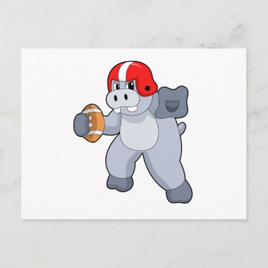 Hippo at Football Sports Briefkaart (Voorkant)