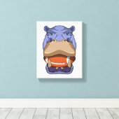 Hippo at Football Sports Canvas Afdruk (Insitu (Houten vloer))