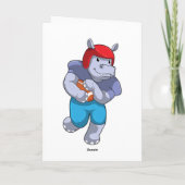 Hippo at Football Sports Kaart (Achterkant)