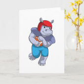 Hippo at Football Sports Kaart (Gele Bloem)