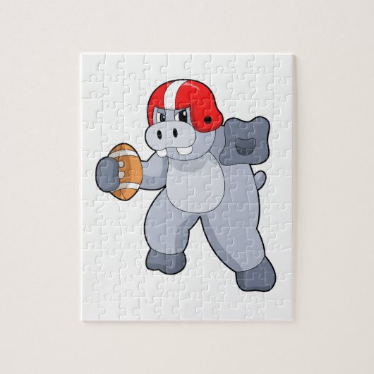 Hippo at Football Sports Legpuzzel (Verticaal)