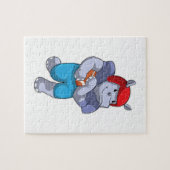 Hippo at Football Sports Legpuzzel (Horizontaal)