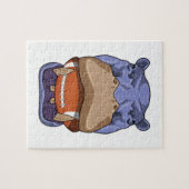 Hippo at Football Sports Legpuzzel (Horizontaal)