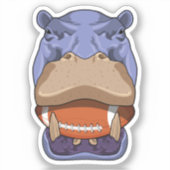 Hippo at Football Sports Sticker (Voorkant)