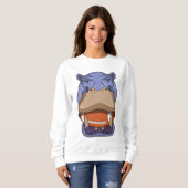 Hippo at Football Sports Trui (Voorkant volledig)