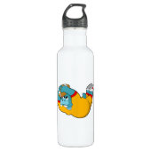 Hippo at Football Sports Waterfles (Voorkant)