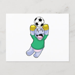 Hippo at Soccer Sports Briefkaart