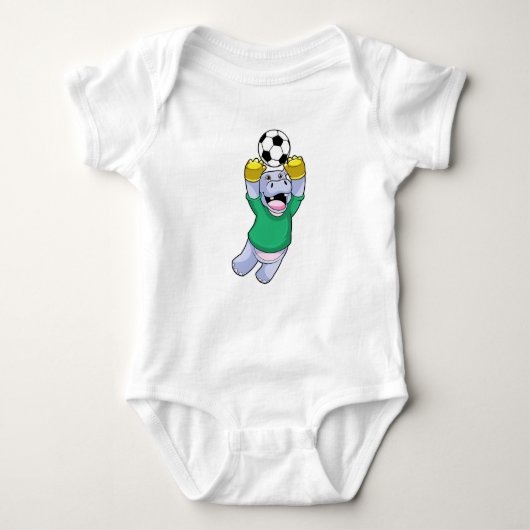 Hippo at Soccer Sports Romper (Voorkant)