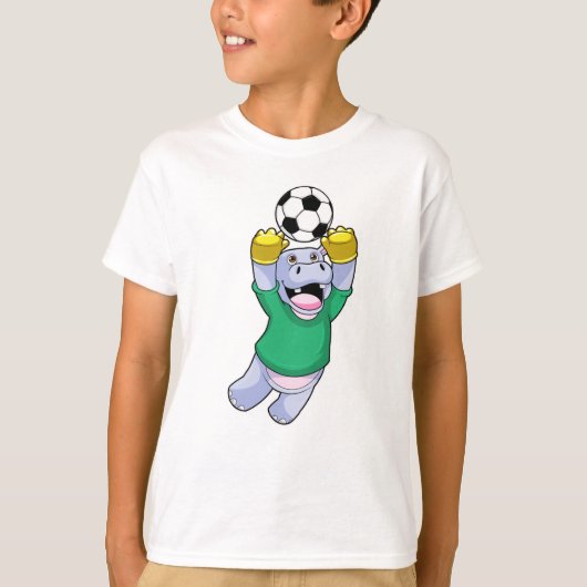 Hippo at Soccer Sports T-shirt (Voorkant)