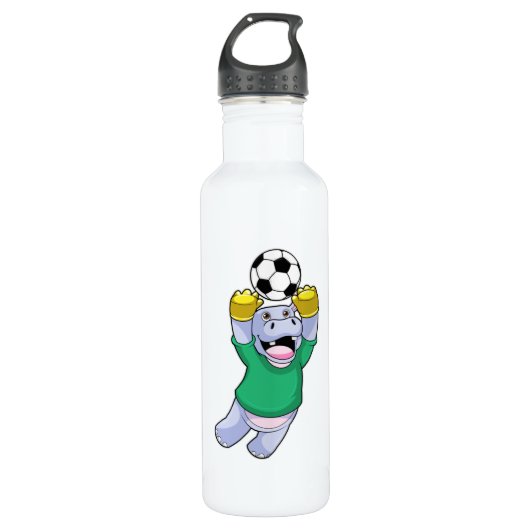 Hippo at Soccer Sports Waterfles (Voorkant)