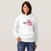 Hippo at Tennis with Tennis racket Hoodie (Voorkant volledig)