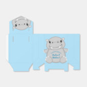 Hippo Baby shower Blue Bedankdoosjes (Uitgevouwen)
